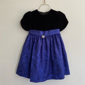 Ultramarine and Black Velvet Holiday dress